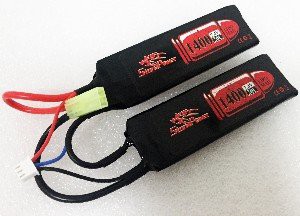 АКБ StormPower 1400mAh 7.4V  25C 2x(102x34.5x6) двухлепестковый